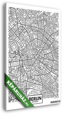 Detailed vector poster city map Berlin - vászonkép 3D látványterv