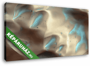 Jéggel fedett dűnék egy káterben, Mars felszín - vászonkép 3D látványterv