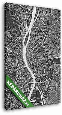 Budapest city plan, detailed vector map - vászonkép 3D látványterv
