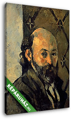 Cézanne önarckép, mintás tapéta előtt - vászonkép 3D látványterv