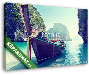 boat and islands in andaman sea Thailand - vászonkép 3D látványterv