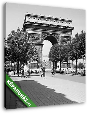 Párizs, a Diadalív a Champs-Élysées felől fényképezve (1966) - vászonkép 3D látványterv