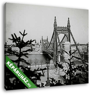 Erzsébet híd, szemben a pesti hídfőnél a Belvárosi templom (1904) - vászonkép 3D látványterv