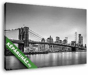 Brooklyn-híd és New York-i város Manhattan belvárosának horizont - vászonkép 3D látványterv