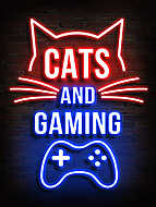 Cats and gaming vászonkép, poszter vagy falikép