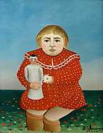 Kislány babával vászonkép, poszter vagy falikép