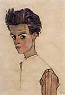 Egon Schiele önarcképe vászonkép, poszter vagy falikép