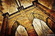 Brooklyn híd szüreti kilátás vászonkép, poszter vagy falikép