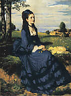 Lilaruhás nő - kék ruhában vászonkép, poszter vagy falikép