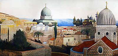 Templomtéri kilátás a Holt-tengerre Jeruzsálemben (színverzió 1) (poszter) - vászonkép, falikép otthonra és irodába