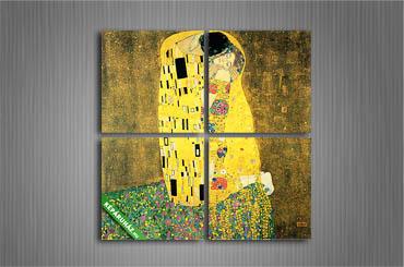 Több részből álló vászonkép - Gustav Klimt, A csók