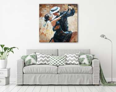 tangó táncosok digitális festészet, tangó táncosok (vászonkép) - vászonkép, falikép otthonra és irodába
