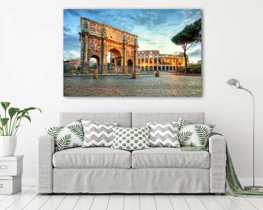 Esti Róma, a kolosszeummal (vászonkép) - vászonkép, falikép otthonra és irodába