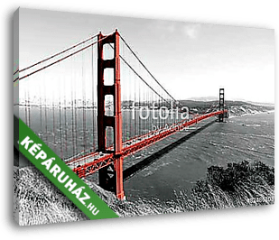 Golden Gate híd piros pop a B & W - vászonkép 3D látványterv