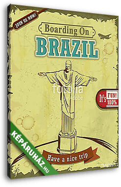 Vintage Brazil Travel plakáttervezés - vászonkép 3D látványterv