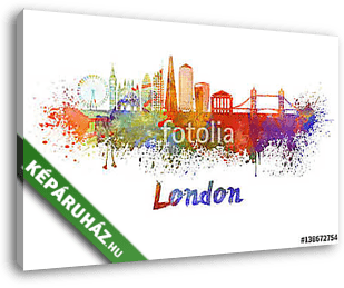 London V2 skyline in watercolor splatters with clipping path - vászonkép 3D látványterv