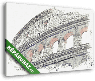 Római kolosszeum, rajz részlet - vászonkép 3D látványterv