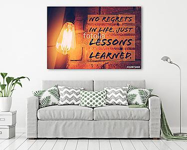 Inspirational and motivation quote on blurred light bulb backgro (vászonkép) - vászonkép, falikép otthonra és irodába