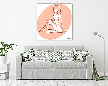gyönyörű meztelen női sziluettje (vászonkép) - vászonkép, falikép otthonra és irodába