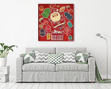 Vicces Mikulás karácsonya (vászonkép) - vászonkép, falikép otthonra és irodába