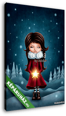 A téli lány csillaga - vászonkép 3D látványterv