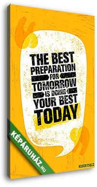 The Best Preparation For Tomorrow Is Doing Your Best Today. Inspiring Creative Motivation Quote Poster Template - vászonkép 3D látványterv