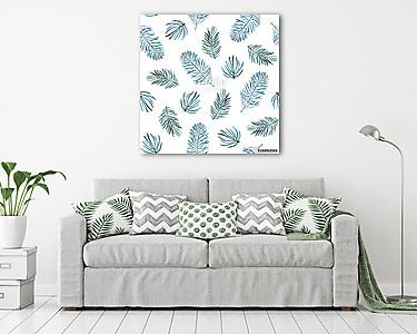 Watercolor seamless pattern with spruce branches. (vászonkép) - vászonkép, falikép otthonra és irodába
