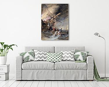 Hajótűz a tengeren (színverzió 1) (vászonkép) - vászonkép, falikép otthonra és irodába
