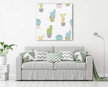 Színes kaktuszok  tapétaminta (vászonkép) - vászonkép, falikép otthonra és irodába