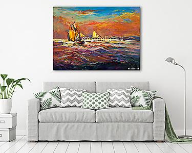Az óceán és a hajó (vászonkép) - vászonkép, falikép otthonra és irodába
