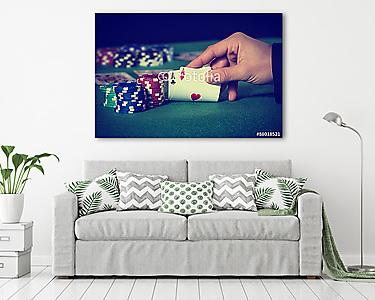Két ász póker játékos közeljövője (vászonkép) - vászonkép, falikép otthonra és irodába