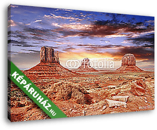 A Monument Valley gyönyörű égen. - vászonkép 3D látványterv