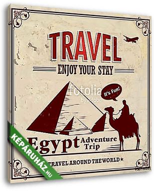 Vintage utazás Egyiptom ünnepi plakát - vászonkép 3D látványterv