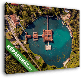 Hévízi-tófürdő légi fotó, drónfotó - vászonkép 3D látványterv