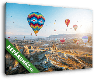 Hőlégballonok, Cappadocia, Törökország - vászonkép 3D látványterv