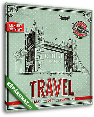 Vintage travel london vacation poszter - vászonkép 3D látványterv