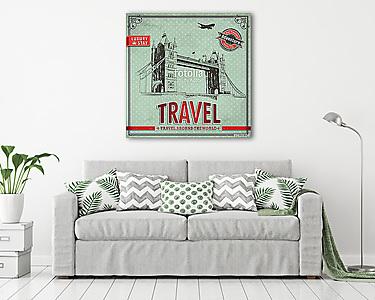 Vintage travel london vacation poszter (vászonkép) - vászonkép, falikép otthonra és irodába
