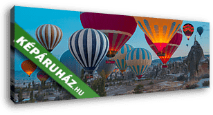 Hőlégballonok, Cappadocia - panoráma - vászonkép 3D látványterv