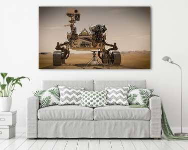 A Perseverance Mars Rover és az Ingenuity portréja (Illusztráció) (vászonkép) - vászonkép, falikép otthonra és irodába
