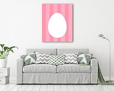 DIY - Tojás, rózsaszín csíkos háttérrel (vászonkép) - vászonkép, falikép otthonra és irodába