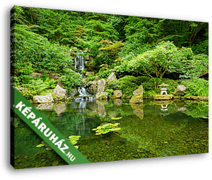 Japánkert, kis vízeséssel - vászonkép 3D látványterv