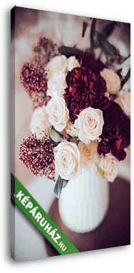 bouquet of roses and carnations - vászonkép 3D látványterv
