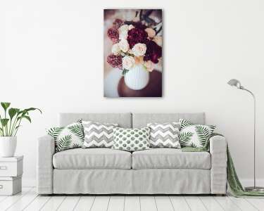 bouquet of roses and carnations (vászonkép) - vászonkép, falikép otthonra és irodába