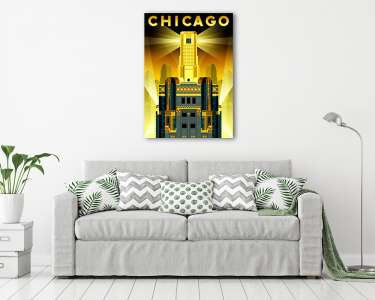 Utazás poszter - Chicago (vászonkép) - vászonkép, falikép otthonra és irodába