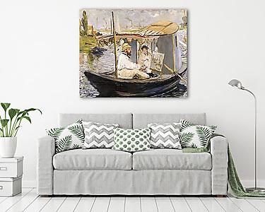 Claude Monet fest a műtermi csónakjában (vászonkép) - vászonkép, falikép otthonra és irodába