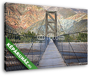 Híd a Purmamarca színes hegyén, Jujuy Argentina - vászonkép 3D látványterv