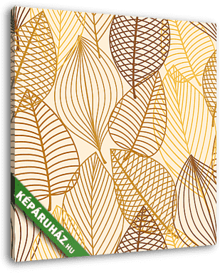 Yellow and brown leaves seamless pattern - vászonkép 3D látványterv