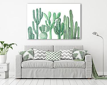 Watercolor Cactus and Succulents (vászonkép) - vászonkép, falikép otthonra és irodába