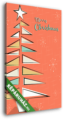 Színes karácsonyi grafika 2. (karácsonyfa) - vászonkép 3D látványterv