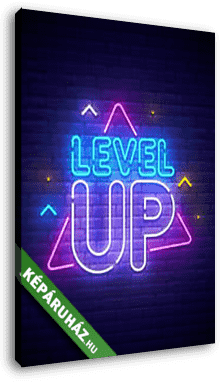 Level up (neon series) - vászonkép 3D látványterv